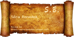 Séra Benedek névjegykártya
